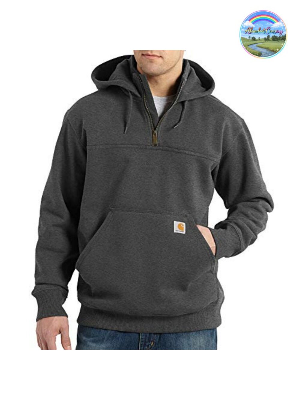 Men's Heavyweight Cotton Blend 1/4-Zip Pullover Sweatshirt with Mock Neck